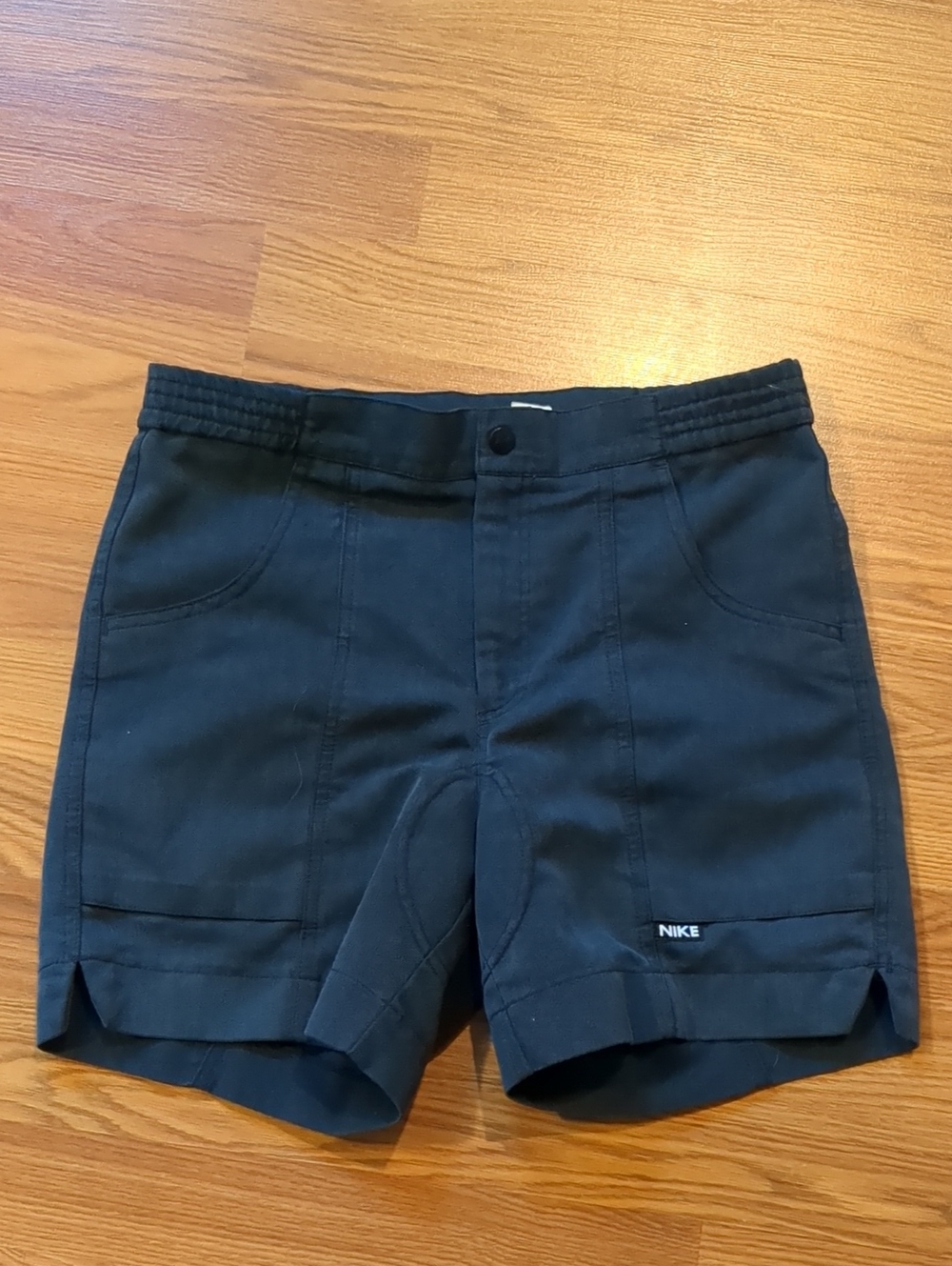 Vintage 90s Nike Silver Tag Canvas Cycling Shorts Navy Blue Women's Small Rare